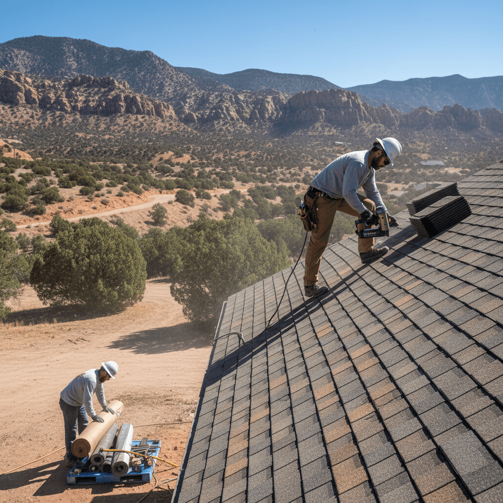 New roof installation in progress on a Utah home