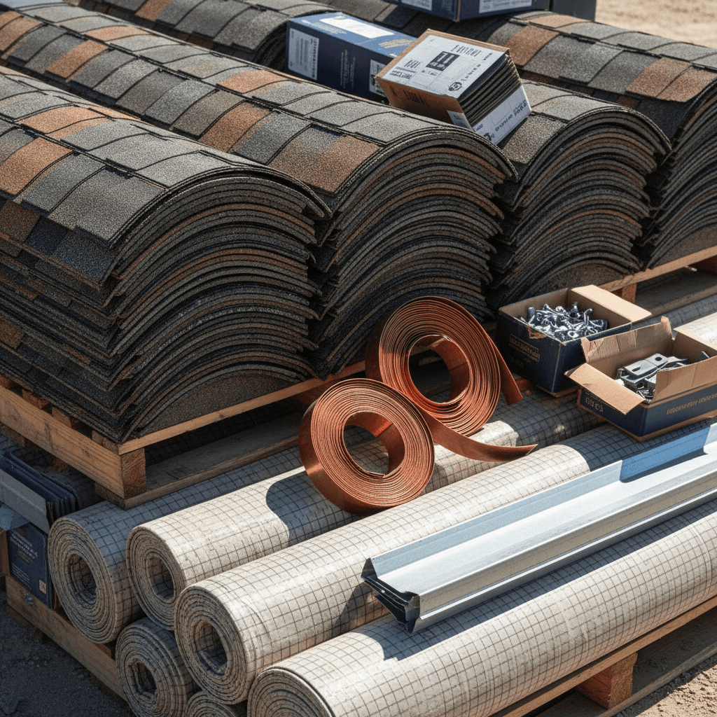 Premium roofing materials ready for installation