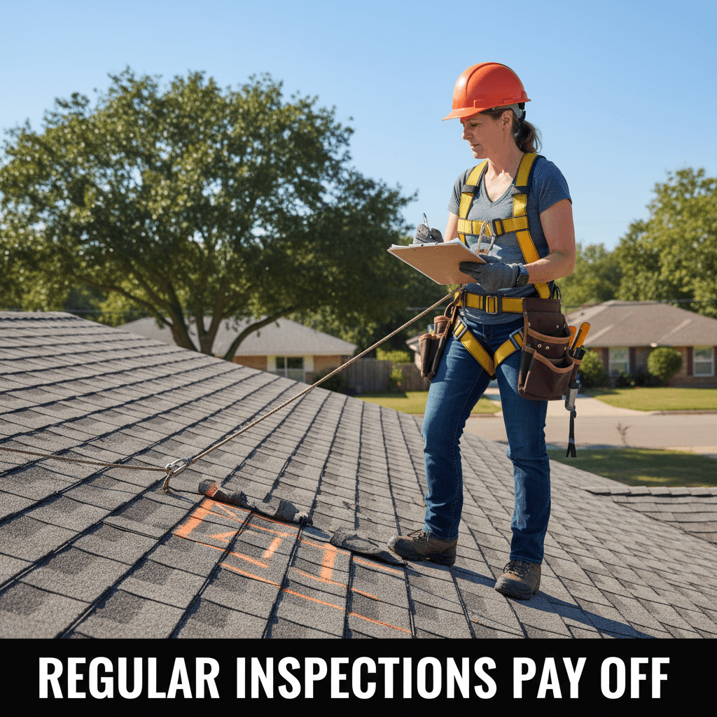Professional roof maintenance inspection